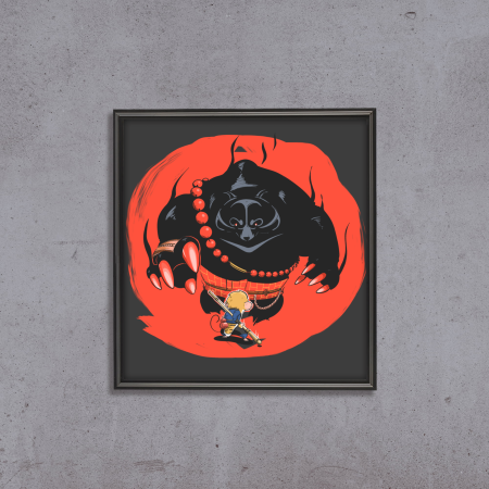 赛雷猴黑悟空版画-黑熊精