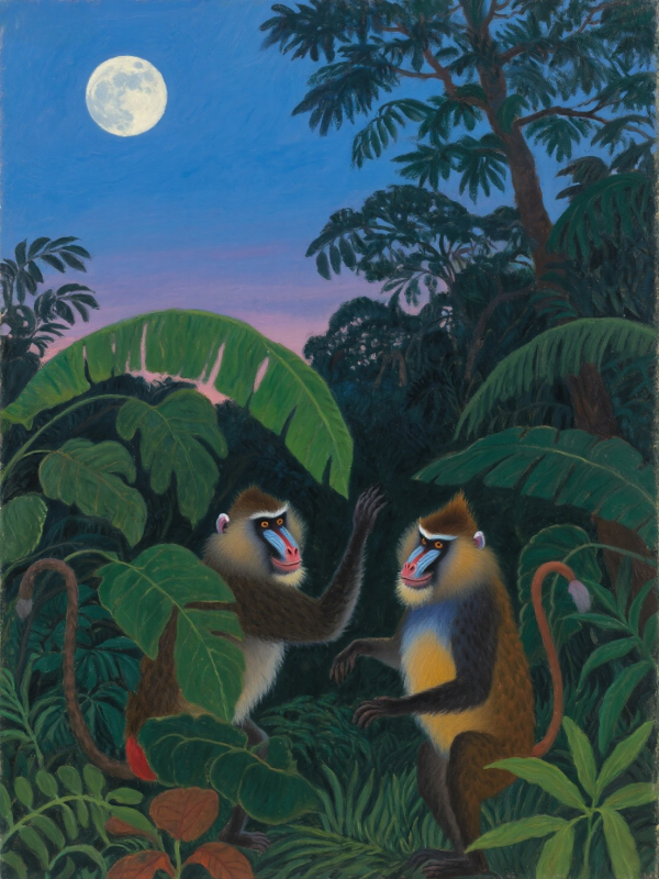 雙人舞-假如盧梭畫山魈系列